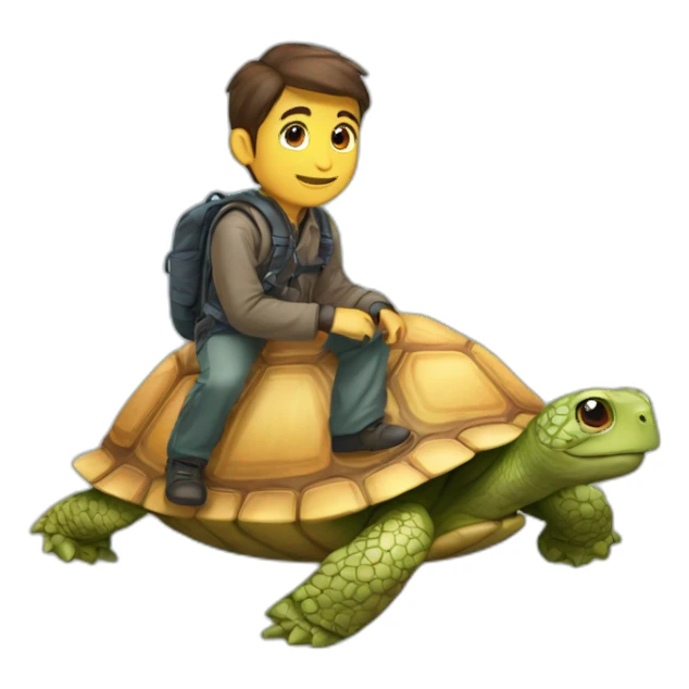 Moutre sur tortue sticker