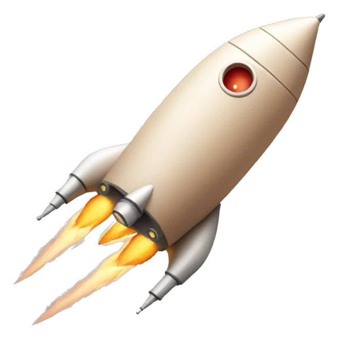 Flesh colored rocketship with 2 circles sticker