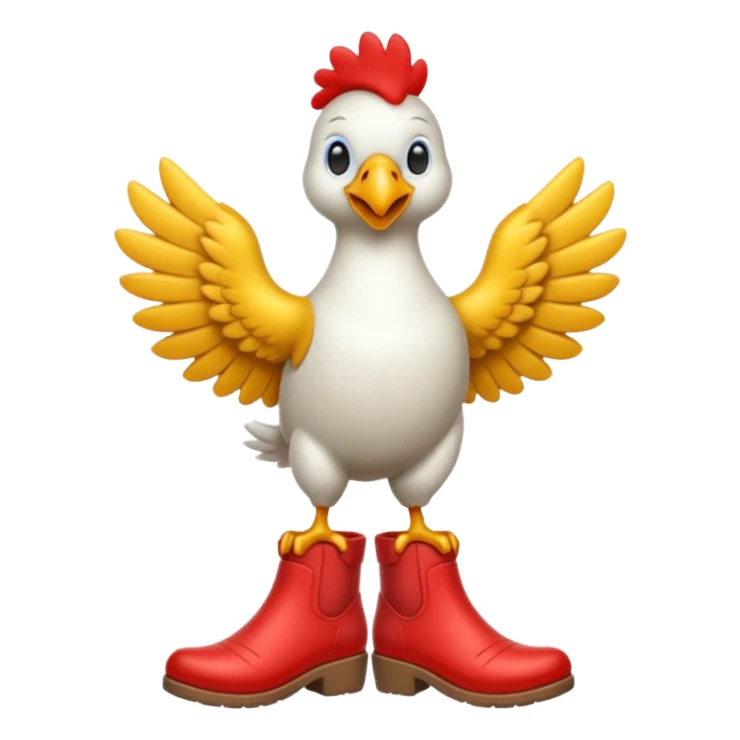Galinha usando botas vermelhas  sticker