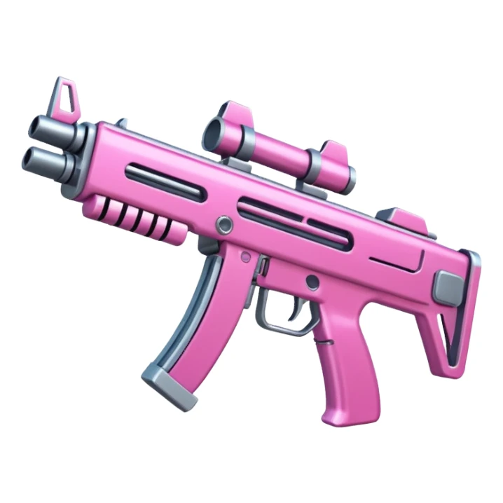 Pink cybernetic machine gun sticker
