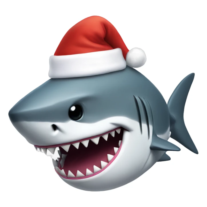 Shark with a Santa hat sticker