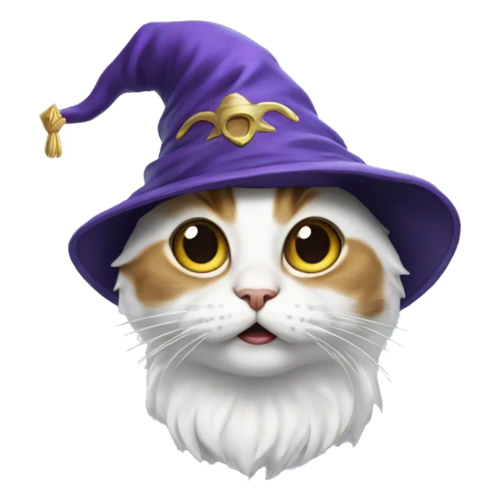 Suprised cat with a wizard hat  sticker