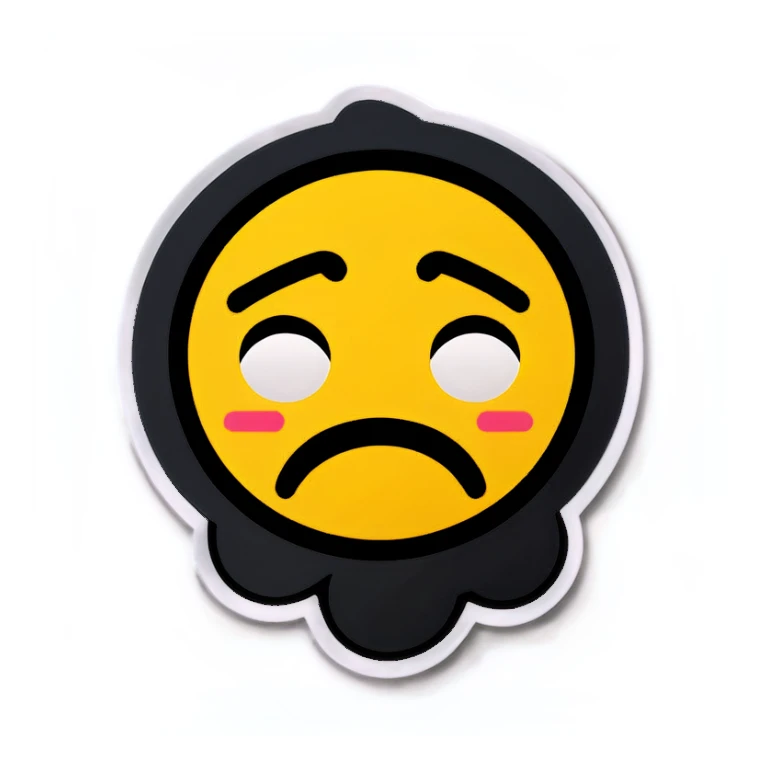 sad face shaking head sticker