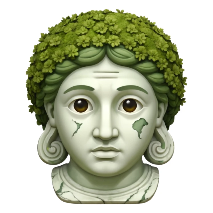 Greek sculpture with moss sticker