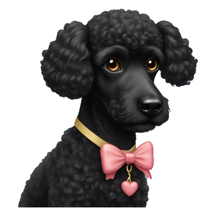 Black poodle with bow sticker