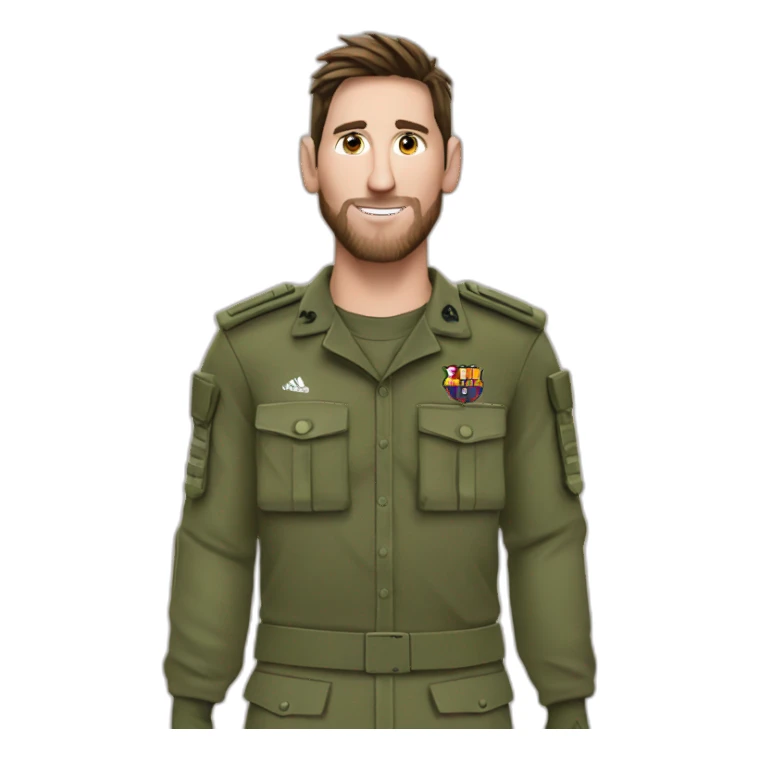 messi vestido como soldado sticker