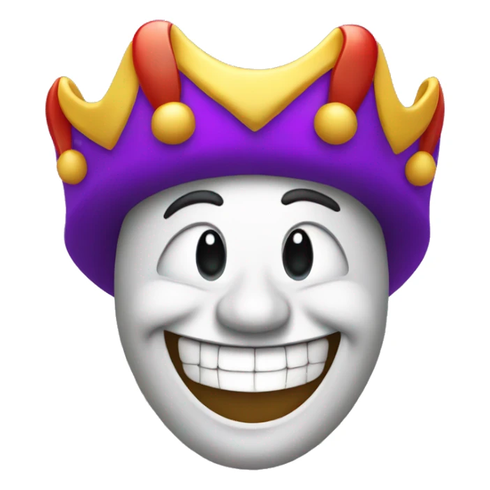 jesters face with a hat laughing sticker