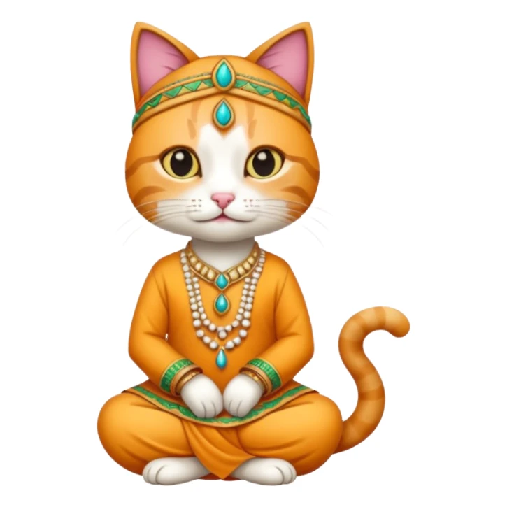cat wearing indian clothes sticker