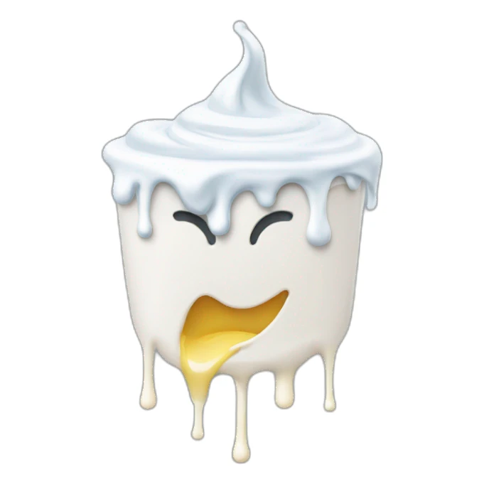 Dripping yogurt face sticker