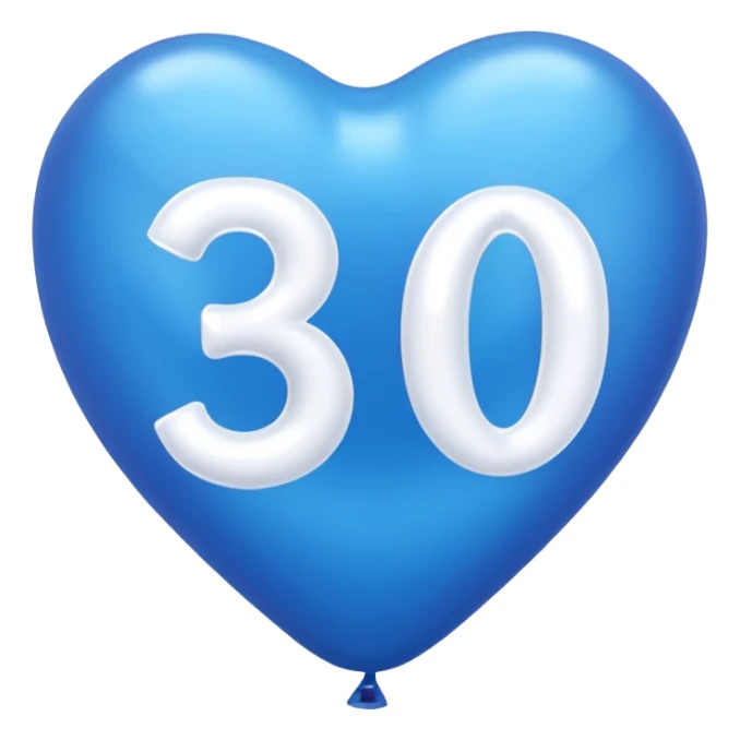 balloons with thirty 30 shape in blue sticker