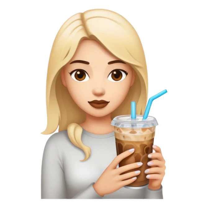 Muchacha con un iced coffee  sticker