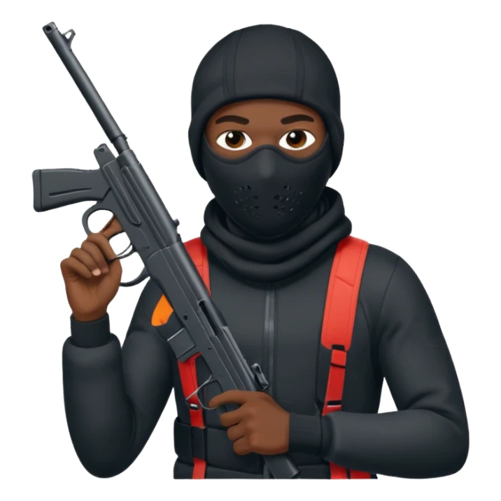 Nike ski mask black man with gun sticker