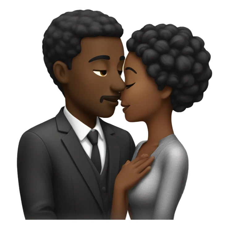 Black couple kissing sticker