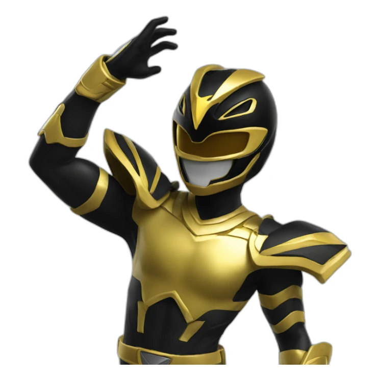 power ranger black gold cool ultimate sticker