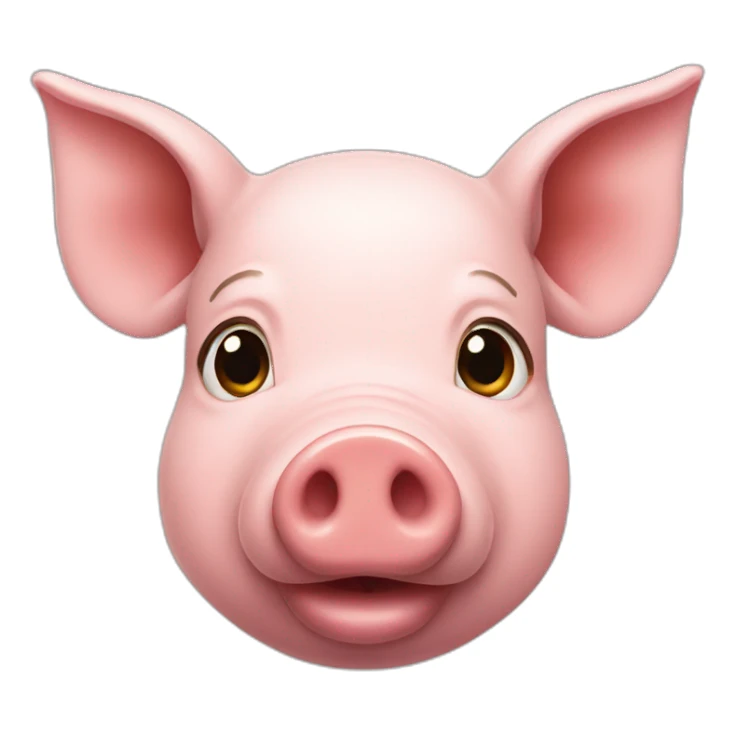 a pig with gold nosering sticker