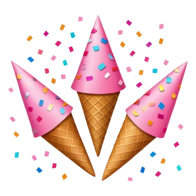 different pink tone confetti cone sticker