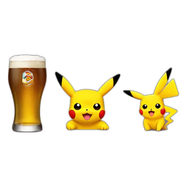 Pikachu,mbappé and ronaldo beer sticker