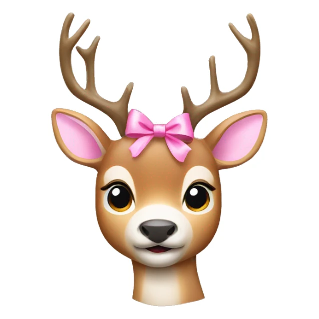 deer with pink bows on its ears sticker