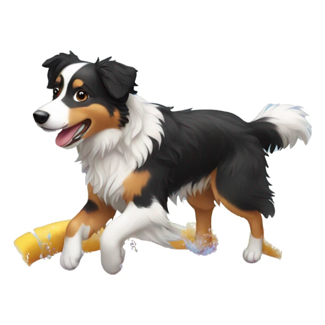 Australian shepherd dancing in pool sticker