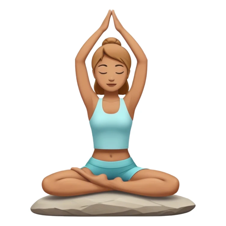 A person stands on a stone doing  yoga sticker