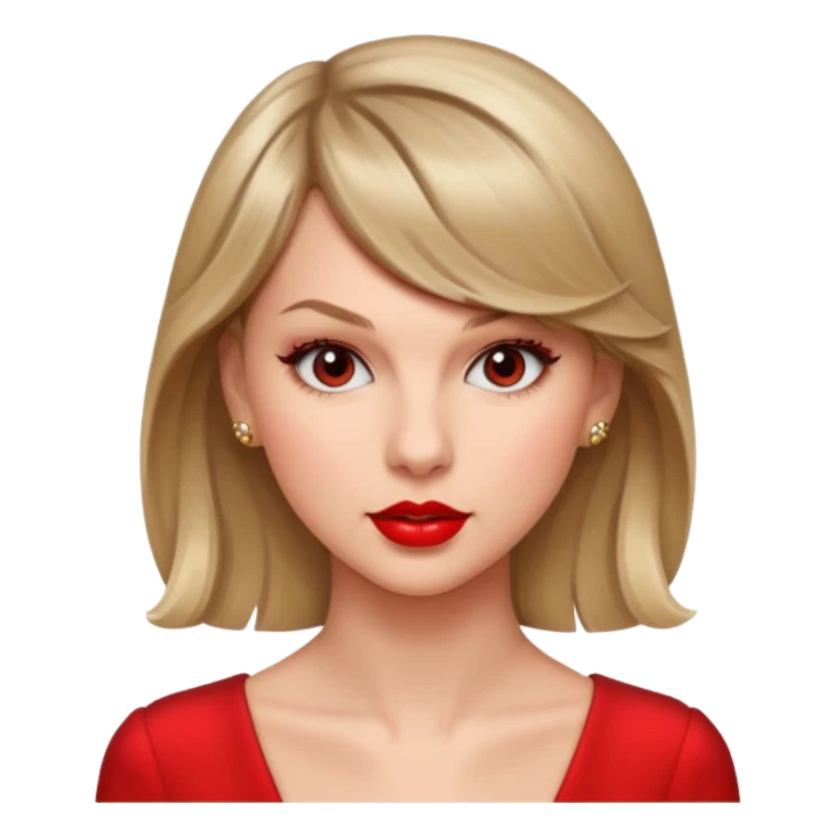 Taylor Swift red líp and elegant look sticker