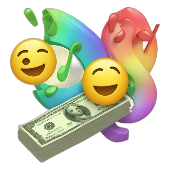 harmony with rainbow and money sticker