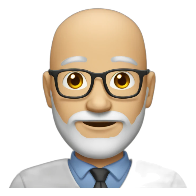 Bald full Bearded professor no glasses sticker