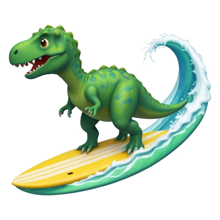 dinosaur is surfing sticker