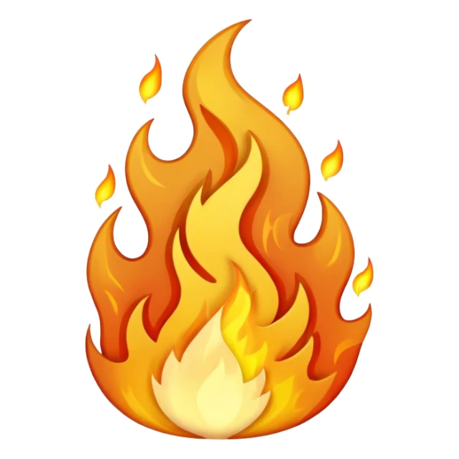 gold fire flame sticker
