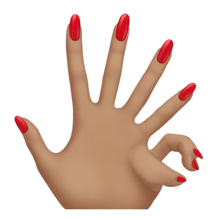 Hand with red nails sticker