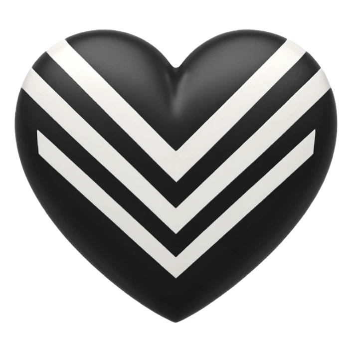 Adidas white stripes black heart sticker