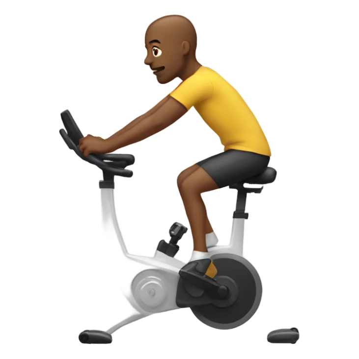 Someone being very stiff on a spin bike sticker