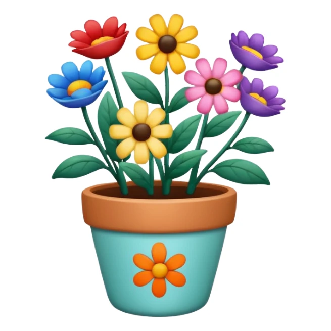 flower pot with flowers sticker