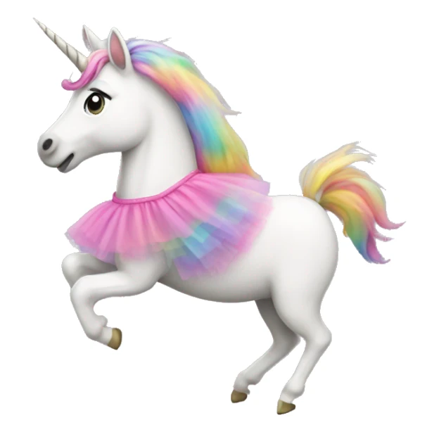 unicorn with a tutu skipping sticker