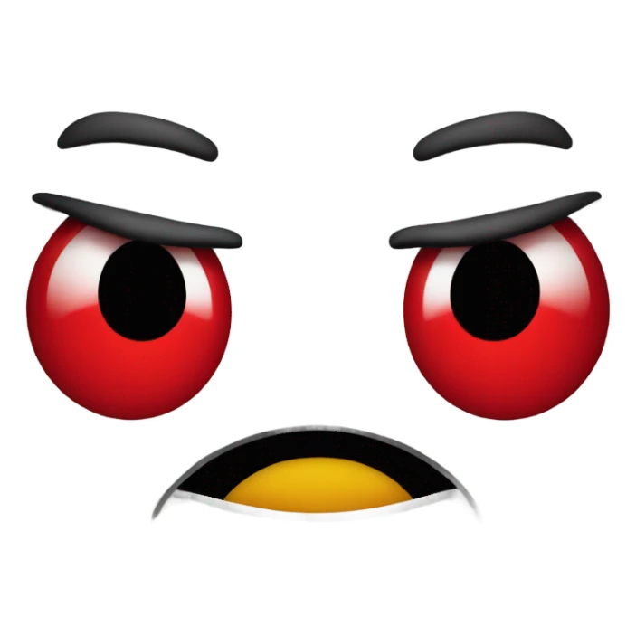 Red angry smiley face sticker