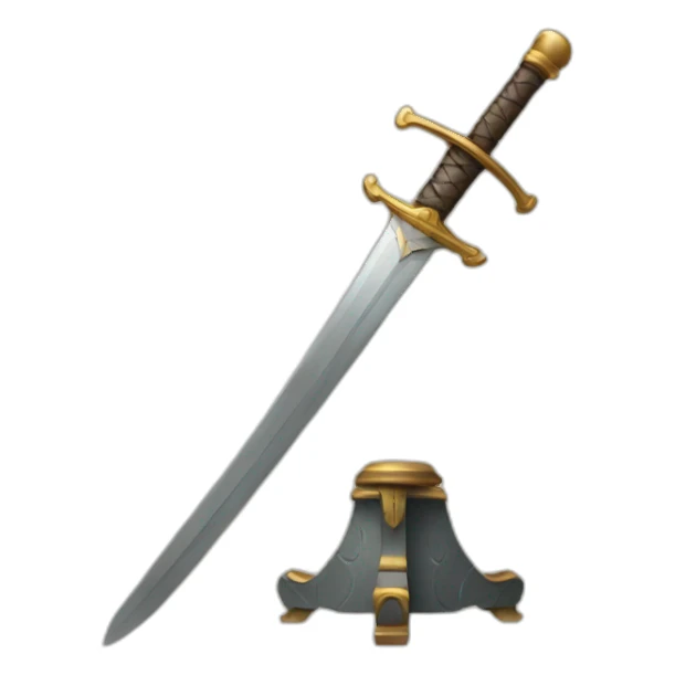 a chair base with a sword sticker