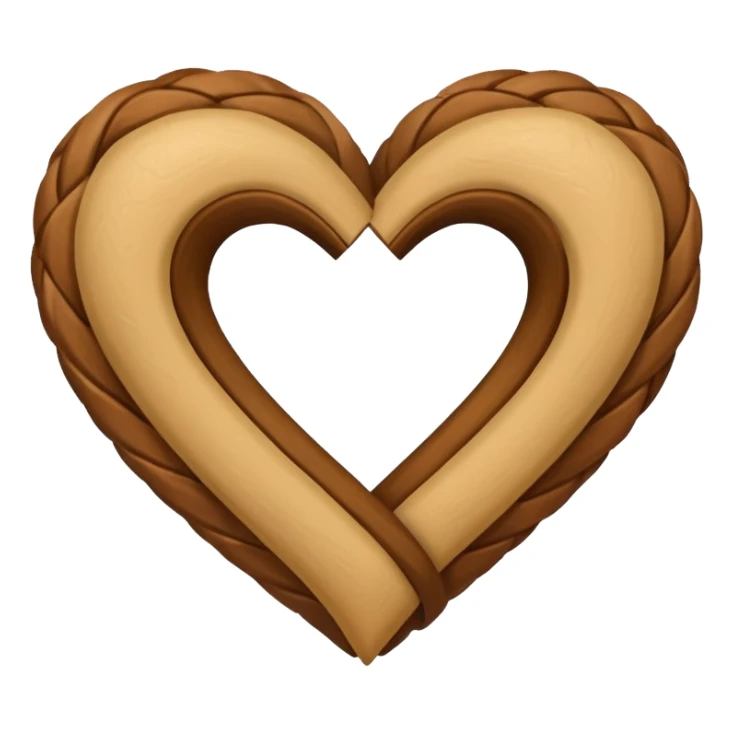 two hearts beige and brown sticker