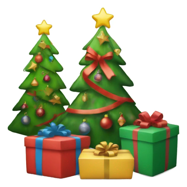 Presents under a Christmas tree sticker