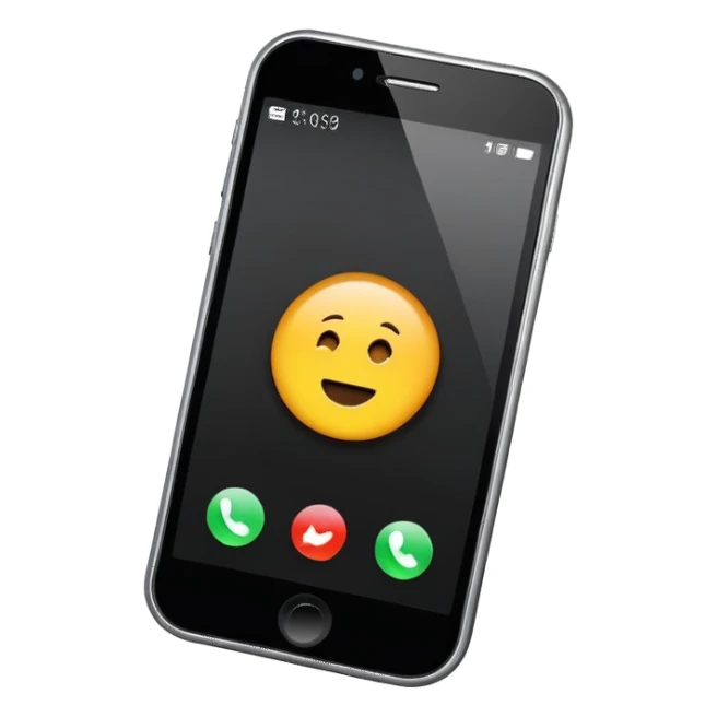 smartphone with call screen showing sticker