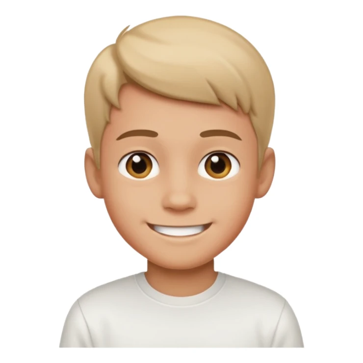 smiling boy in white shirt sticker