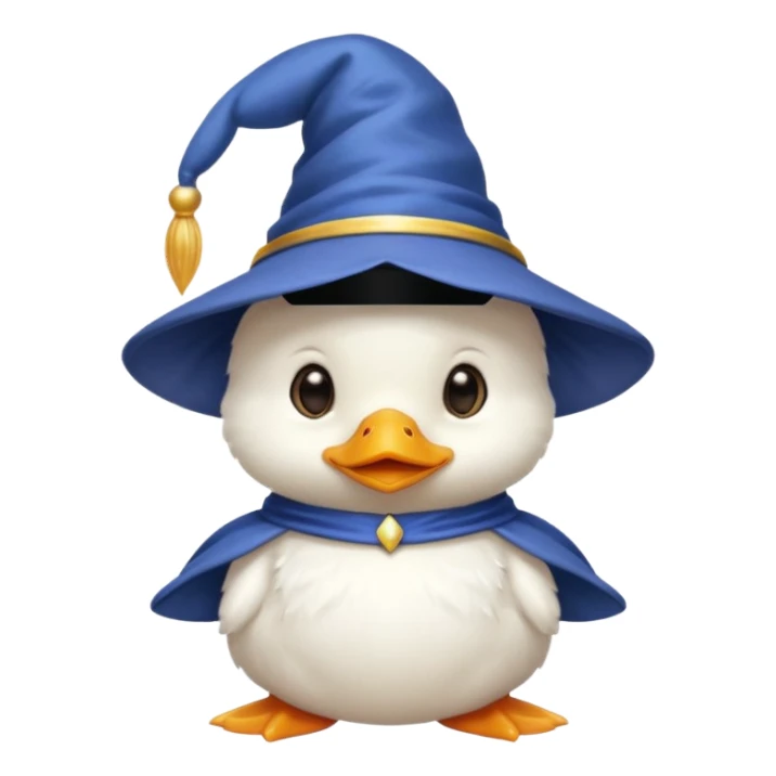 white baby duck with wizard hat
 sticker