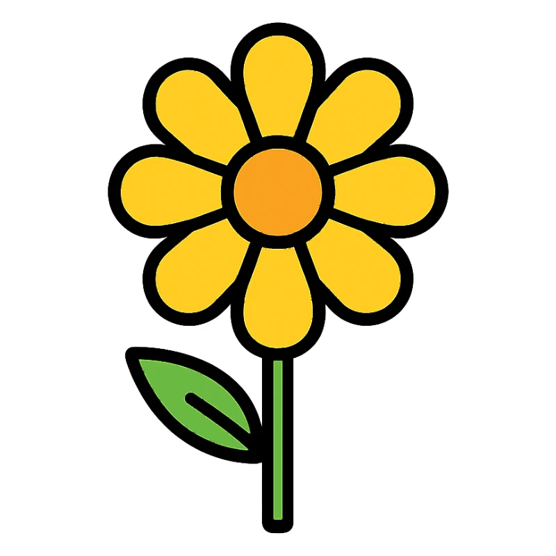 yellow flower sticker