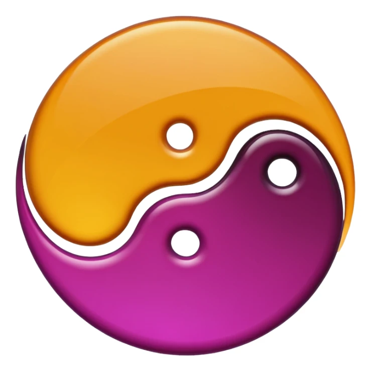 Yin Yang amber and magenta sticker
