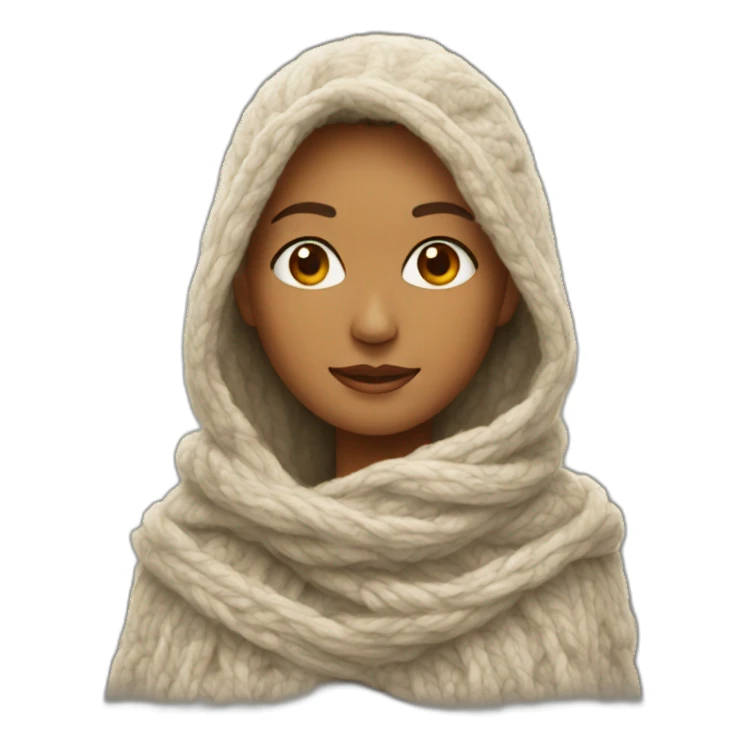 a woman in a wool shawl sticker