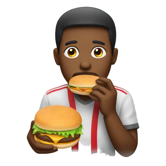 person eating burger sticker
