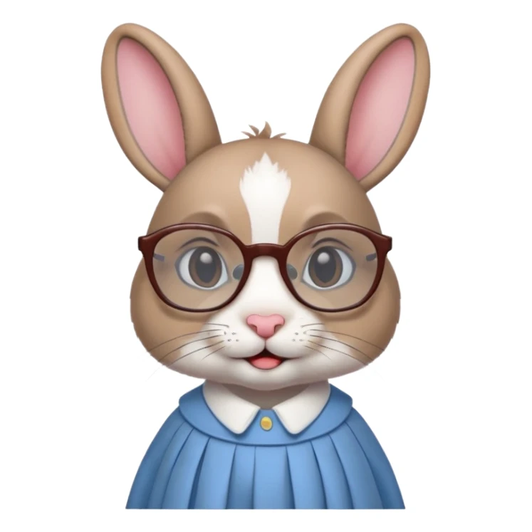 rabbit with glasses and sgirt sticker