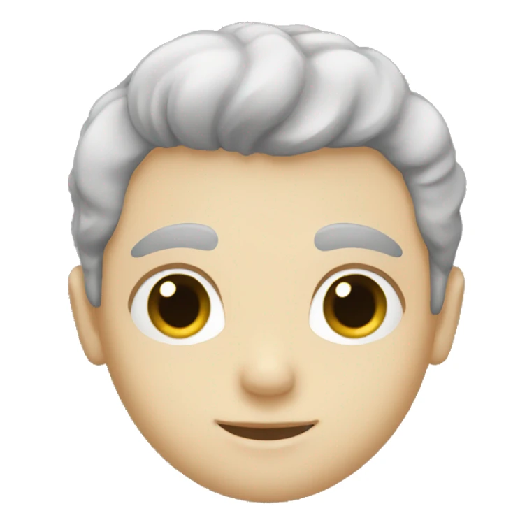 white boy, black hair sticker