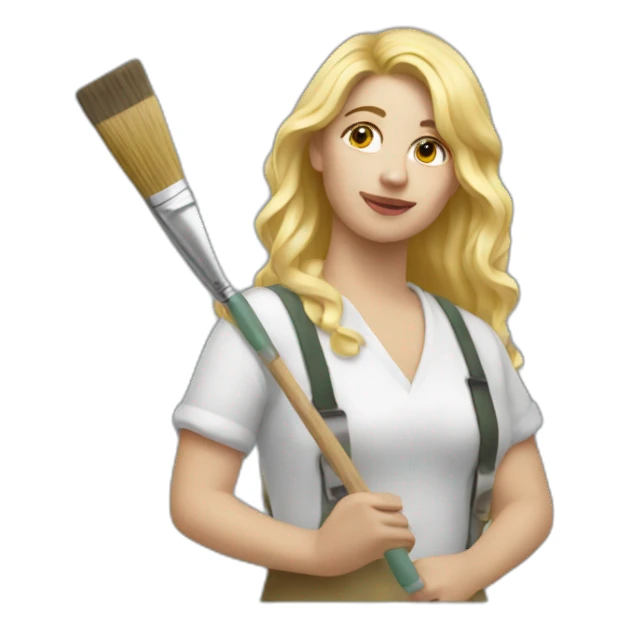Blonde artist painter sticker