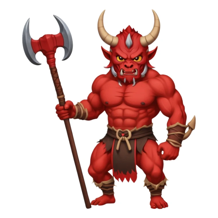Oni – Horned demon with club. sticker
