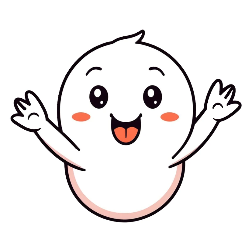 tongue out with hands going outwards face sticker